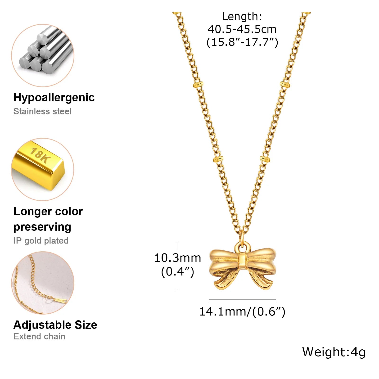 Elegant Bowknot Necklace Choker Thin Chain Women Jewelry