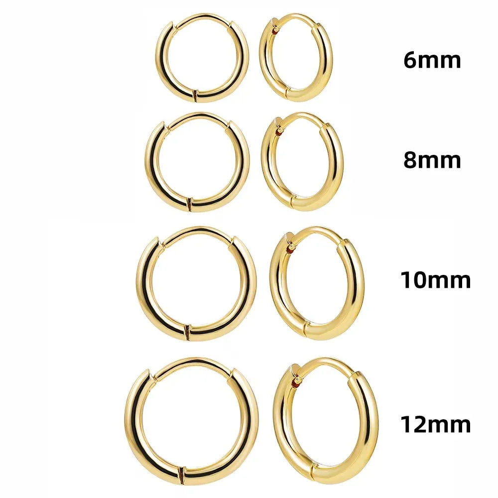 3 Pairs Twist Hoop Earrings Stainless Steel Waterproof Huggie Women