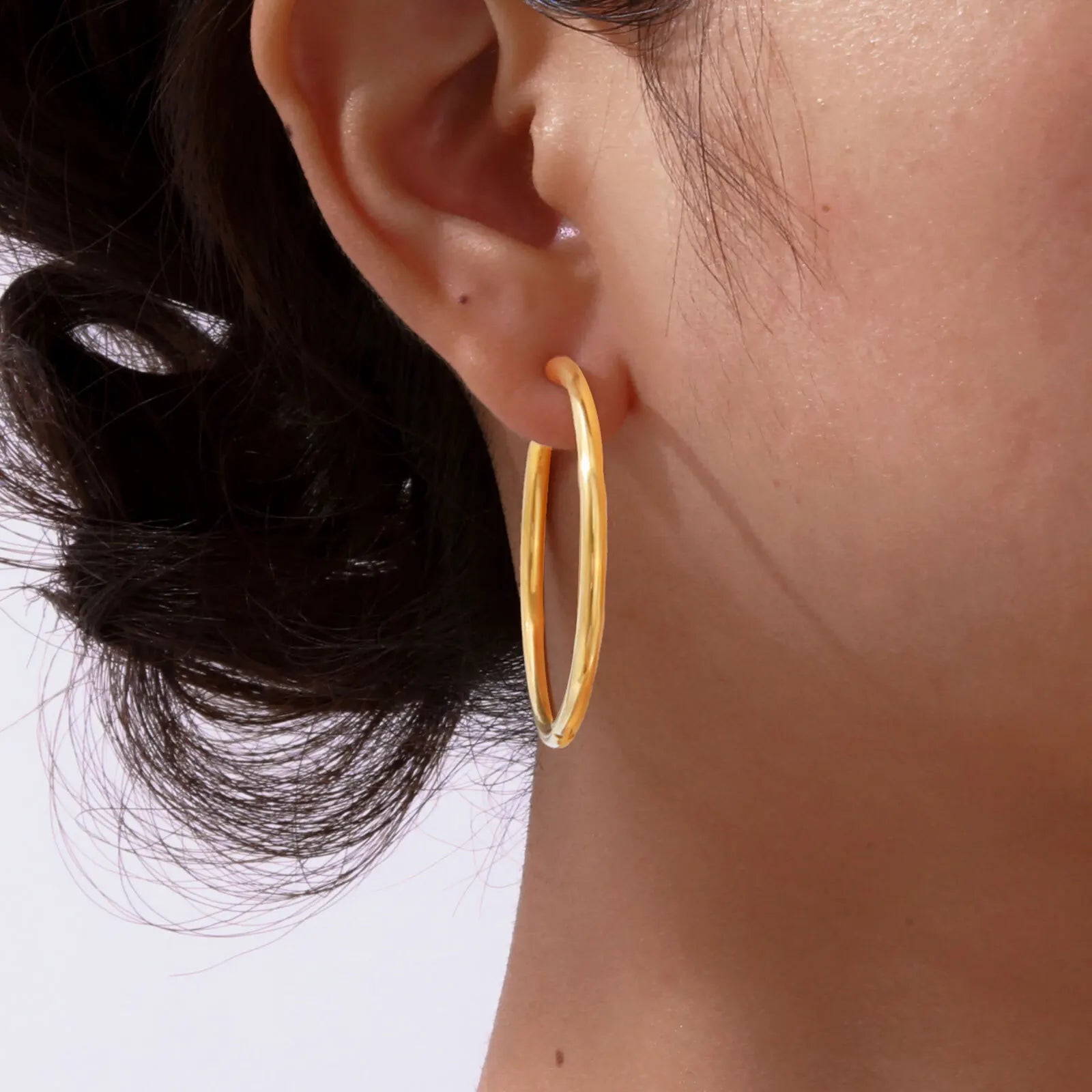 Stainless Steel Hoop Earrings 20-40mm Sizes Women Jewelry