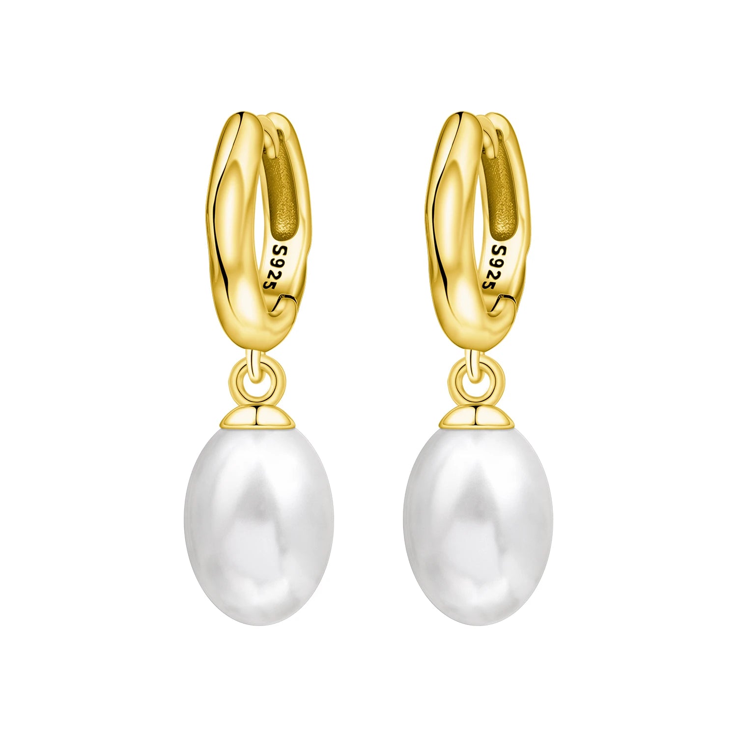 Elegant Gold Hoop Earrings 925 Silver Temperament Women
