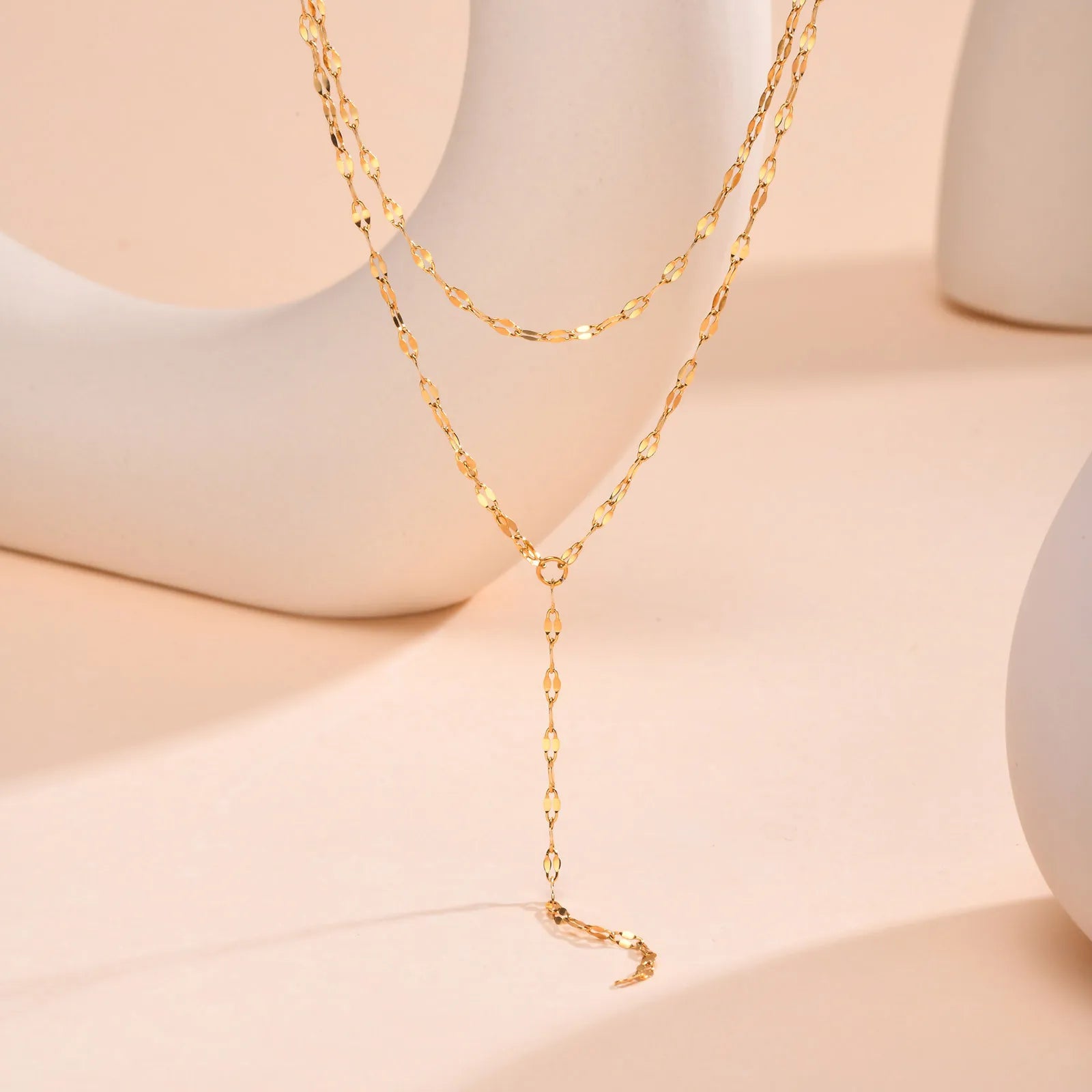 Elegant Y Drop Necklace Bar Pendant Stainless Steel Women