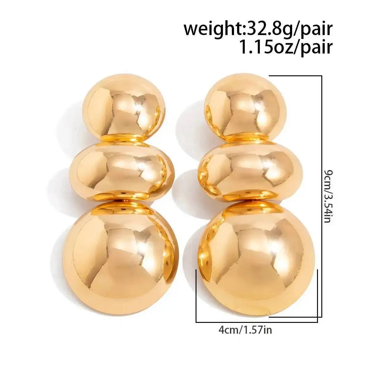 Vintage Geometric Round Drop Earrings Gold Steampunk Women Jewelry