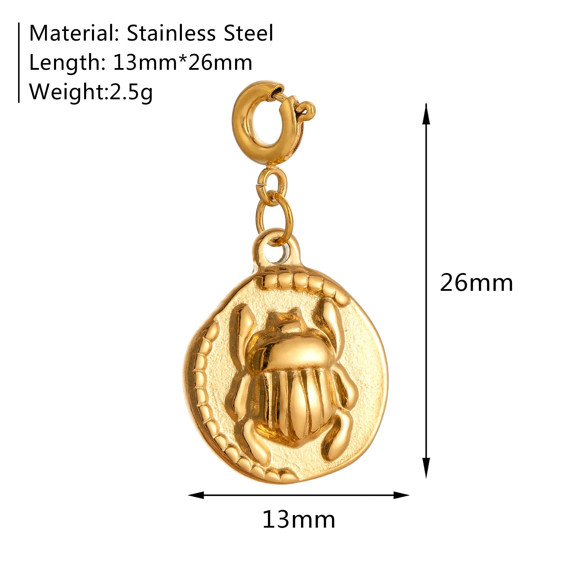 18K Gold Plated Charm Pendants Set Fish Bear Sun Butterfly DIY Jewelry