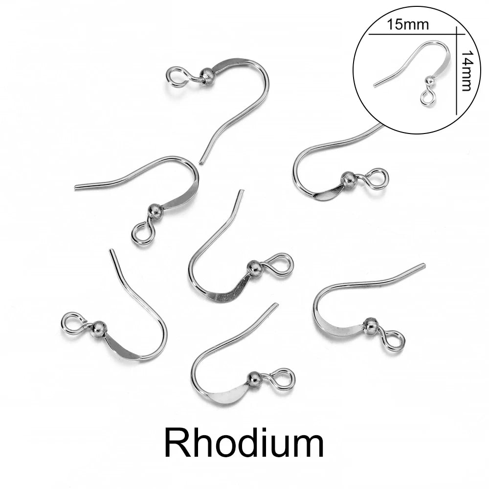 100pcs Iron Bead Charms Earring Hooks Set DIY Jewelry Making Supplies