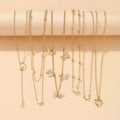 Elegant 6 Piece Necklace Set Butterfly Star Moon Trend Jewelry