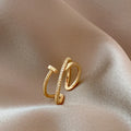 Trendy Gold Couple Ring Zirconia Adjustable Women Ring