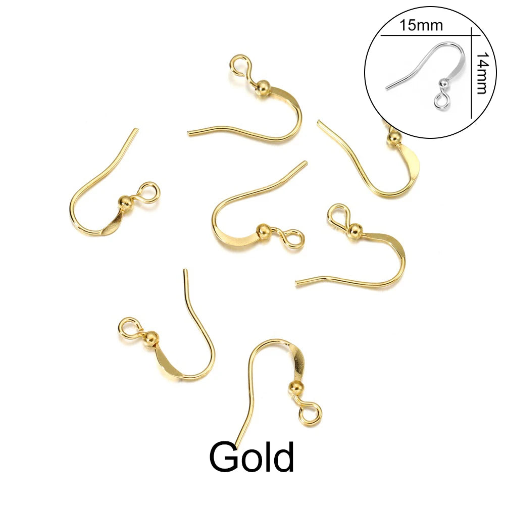 100pcs Iron Bead Charms Earring Hooks Set DIY Jewelry Making Supplies