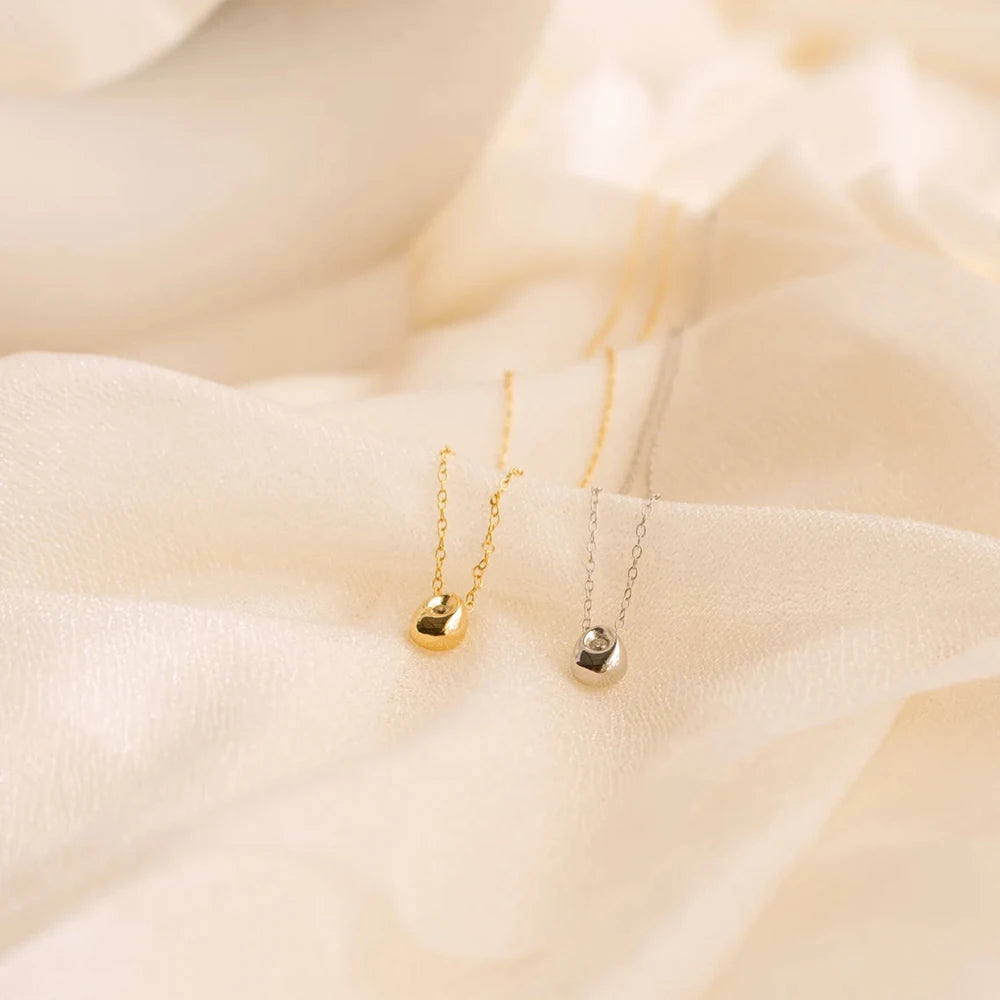 Elegant Water Drop Necklace Gold Plated Stainless Steel Women