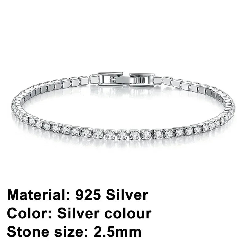 Elegant 925 Silver Tennis Bracelet Original Hip Hop Design