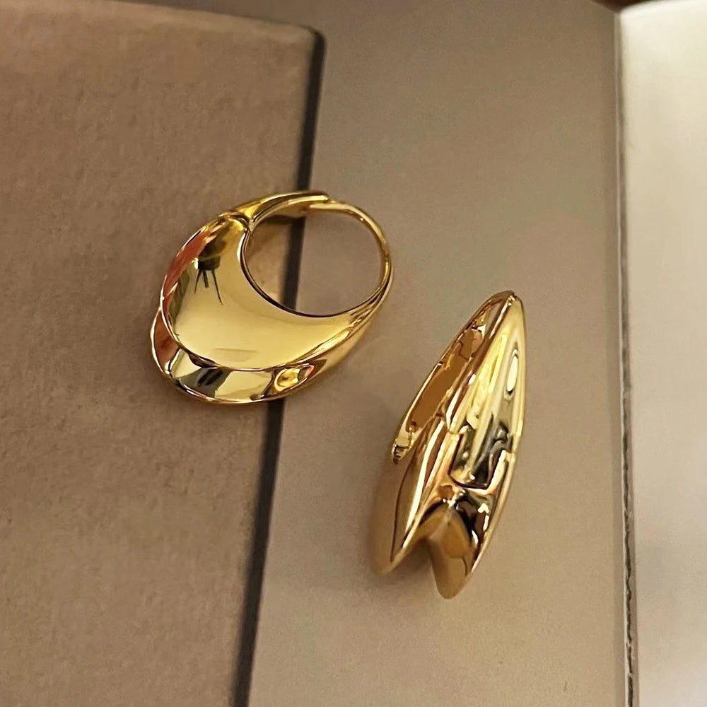 3 Pairs Zircon Hoop Earrings Gold Stainless Steel Trendy Women