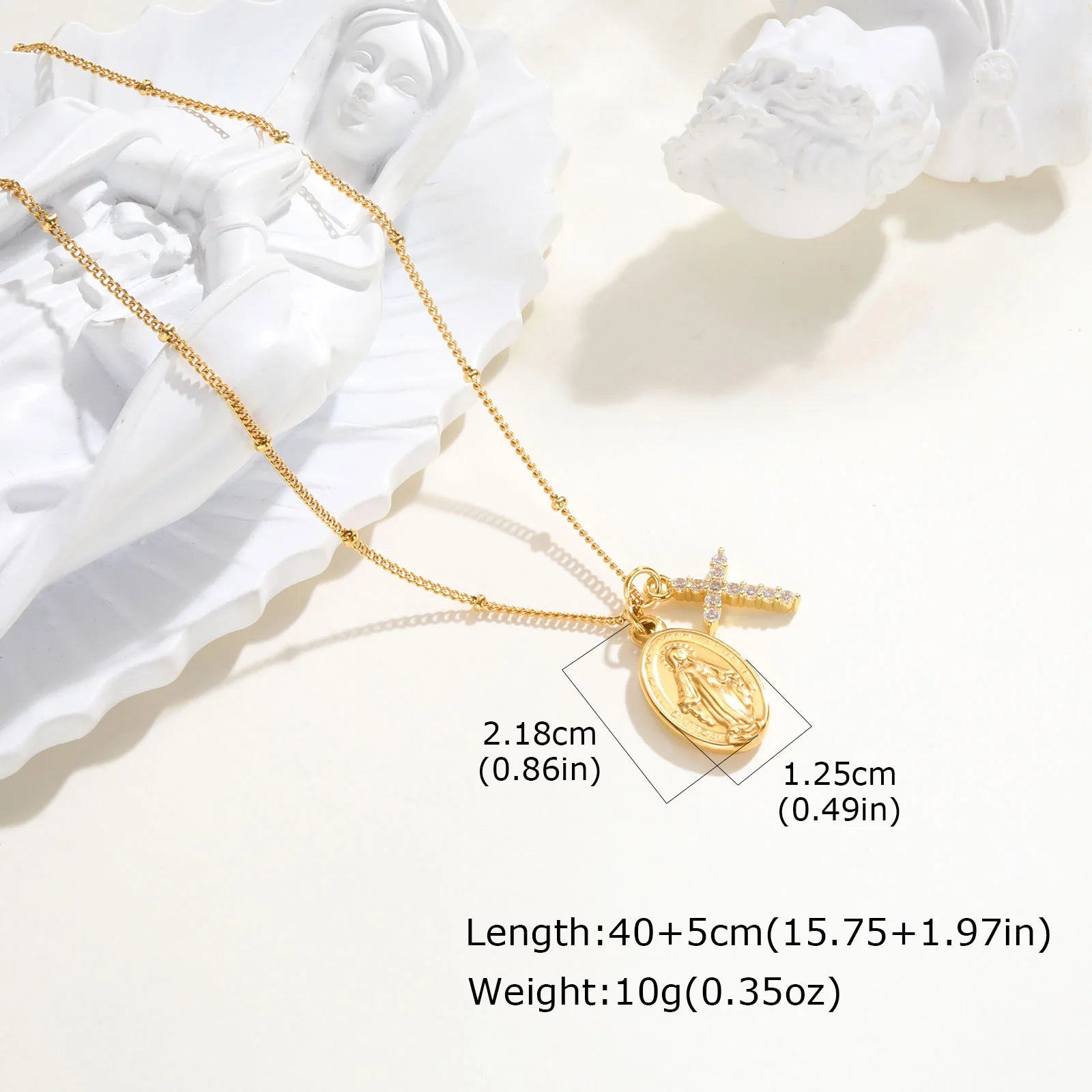 Prayer Necklace Virgin Mary Pendant Women Faith Jewelry