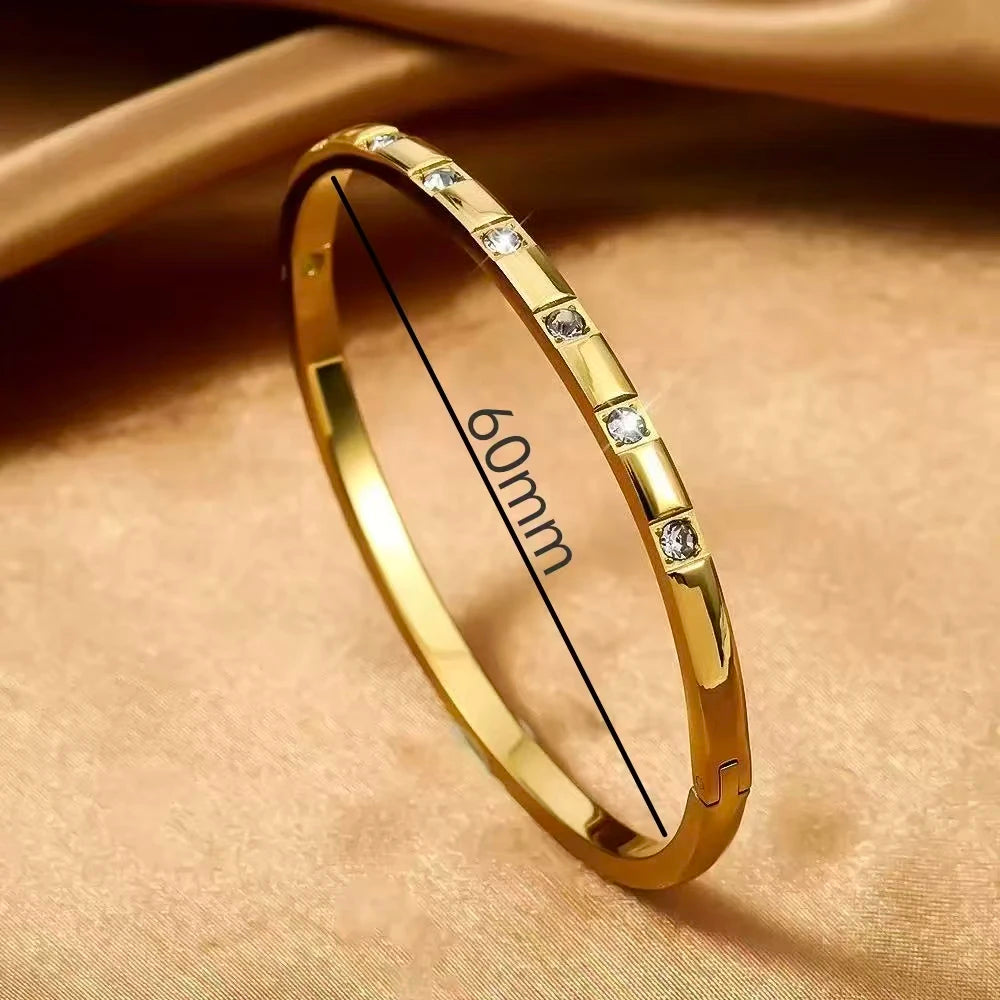 Punk Gold Bangles Stainless Steel Bracelets Bohemian Trendy Unisex