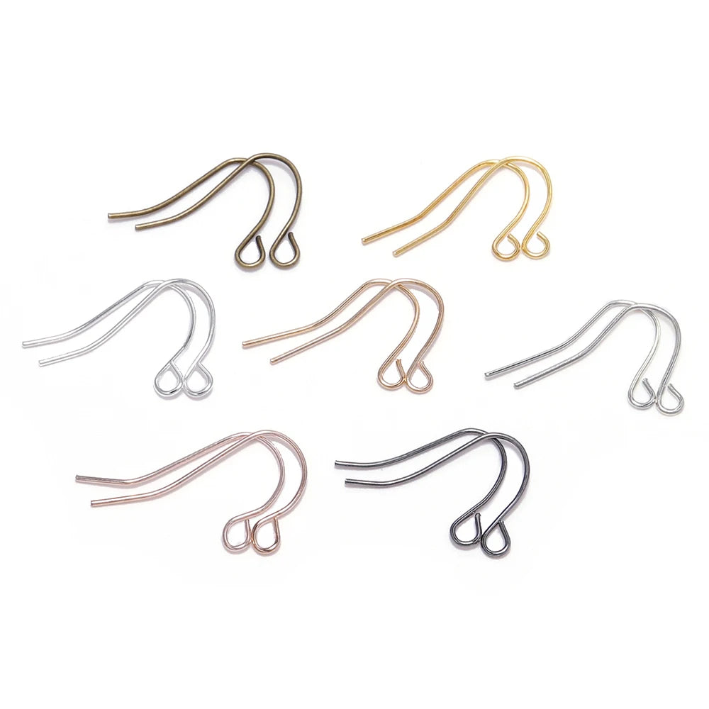 100pcs Iron Bead Charms Earring Hooks Set DIY Jewelry Making Supplies