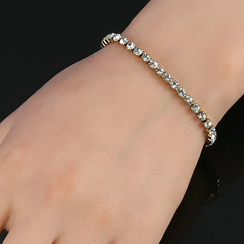 Modern 4mm Tennis Bracelet Stainless Steel Zircon Luxury Design