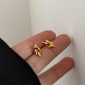 Small Knot Earrings Twist Design Elegant Women Jewelry