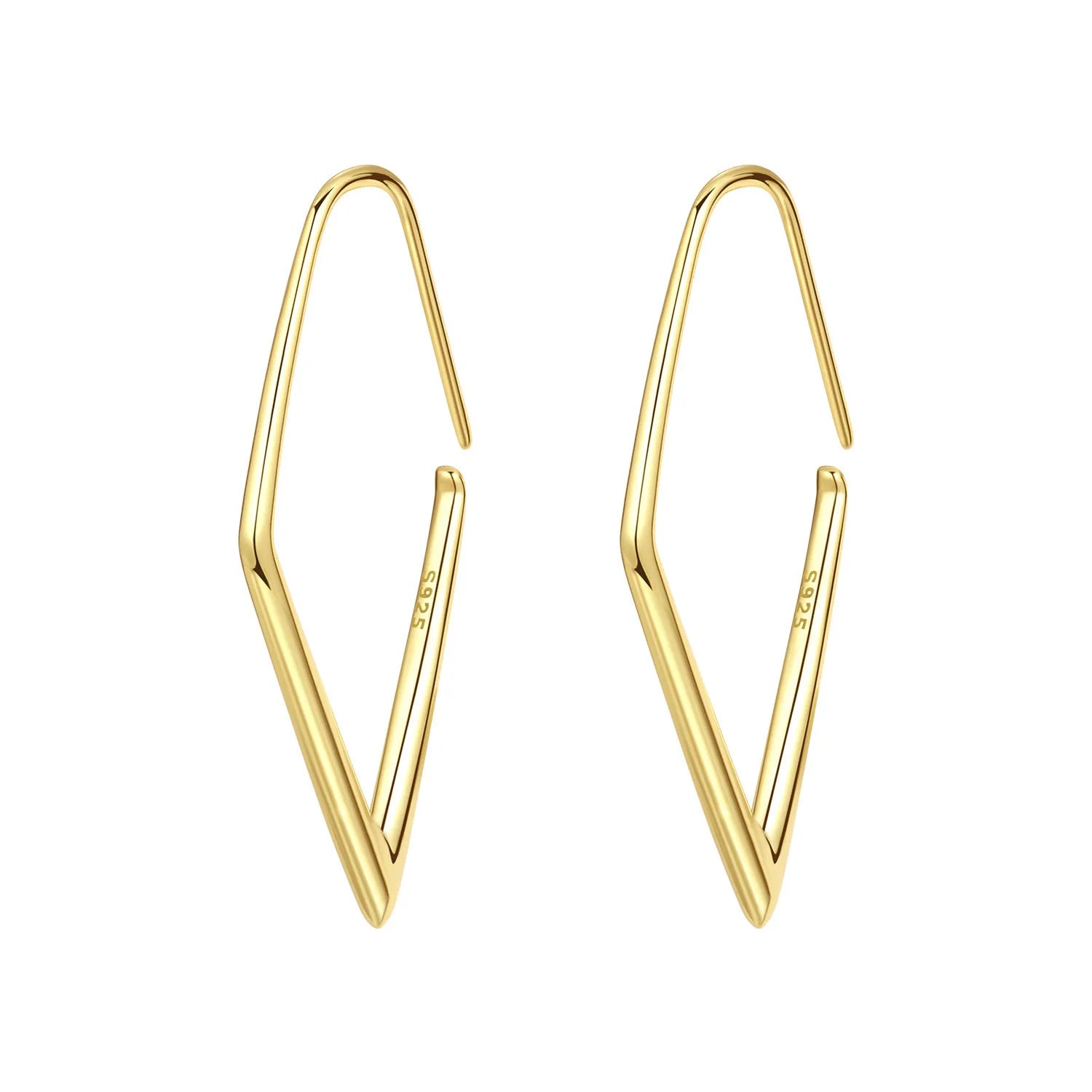Elegant Gold Hoop Earrings 925 Silver Temperament Women