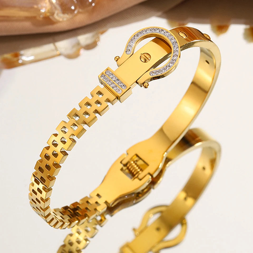 2pcs Roman Numeral Bracelet Set Stainless Steel Bangle Unisex Gift