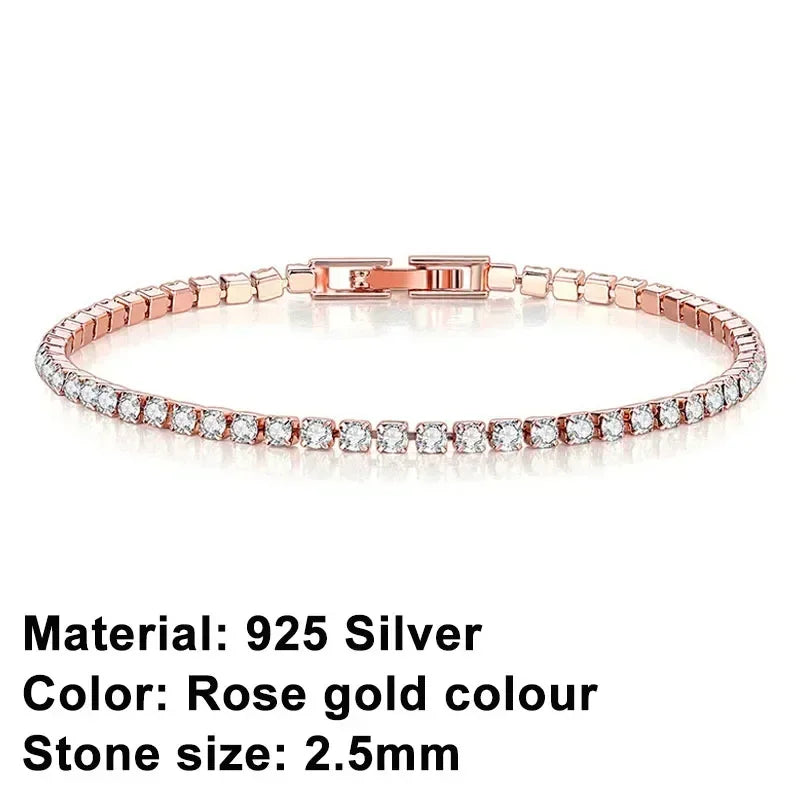 Elegant 925 Silver Tennis Bracelet Original Hip Hop Design