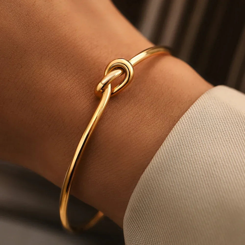 Gothic Woven Bracelet Stainless Steel Vintage Statement Jewelry