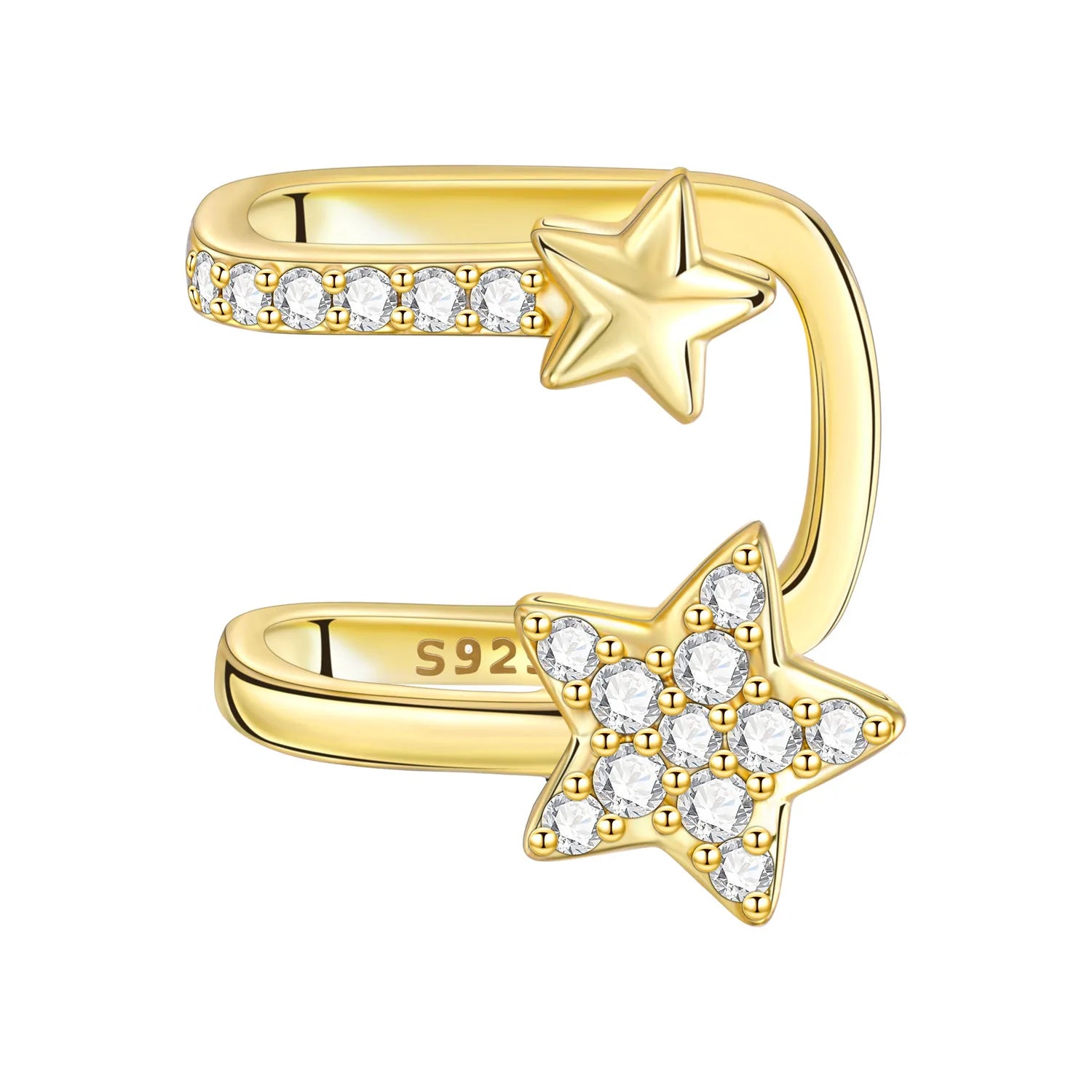 Elegant Gold Hoop Earrings 925 Silver Temperament Women