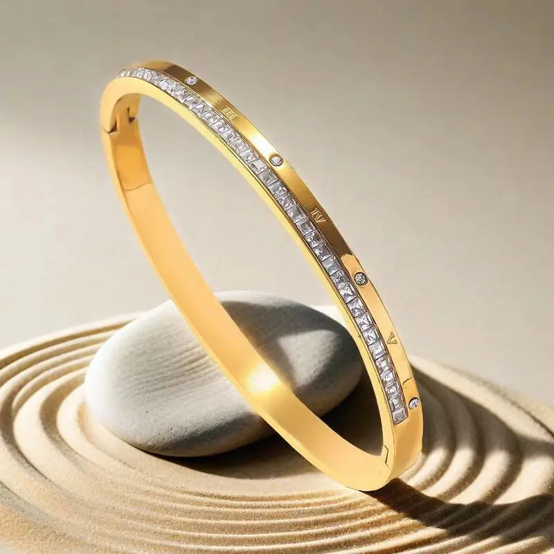 Roman Numerals Bracelet Stainless Steel Luxury Fashion Women Jewelry
