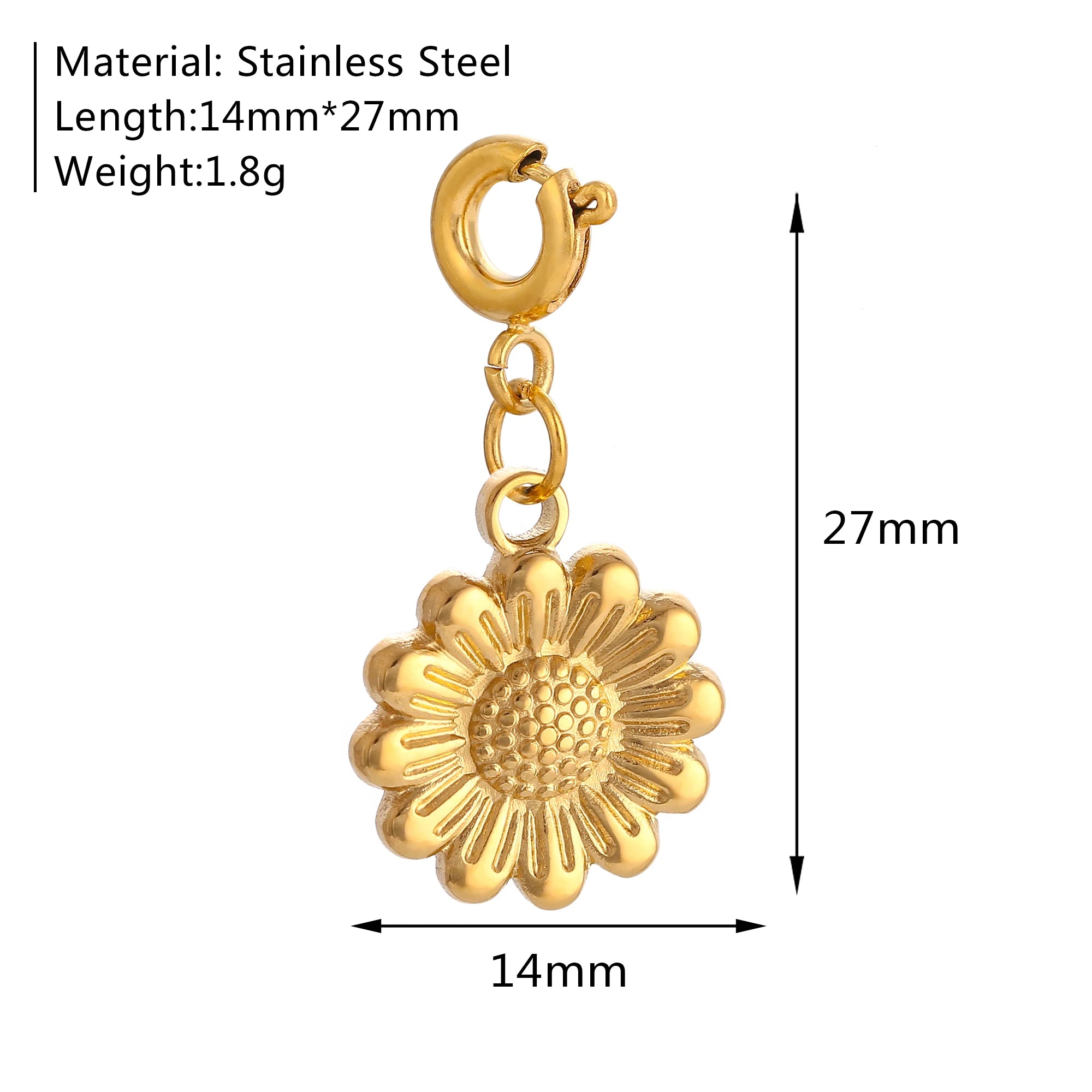 18K Gold Plated Charm Pendants Set Fish Bear Sun Butterfly DIY Jewelry