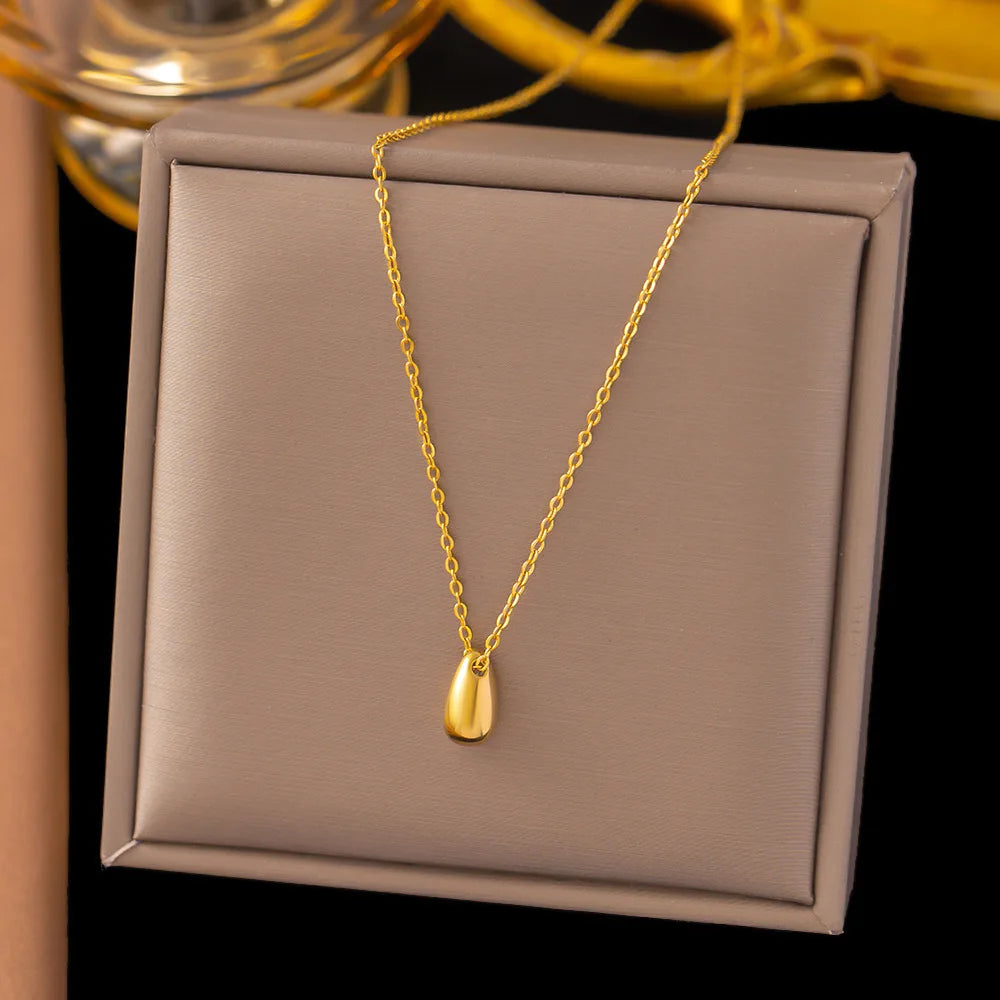Elegant Small Pendant Necklace Fadeless Steel Adjustable Jewelry