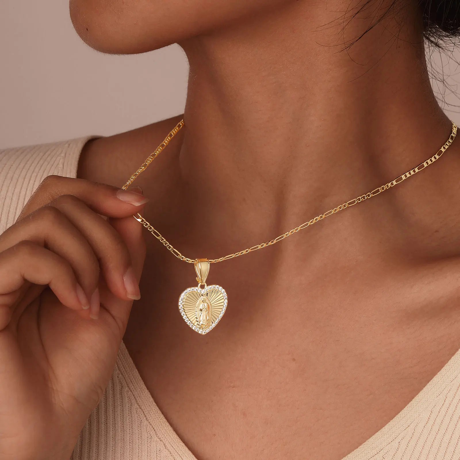 Prayer Necklace Virgin Mary Pendant Women Faith Jewelry