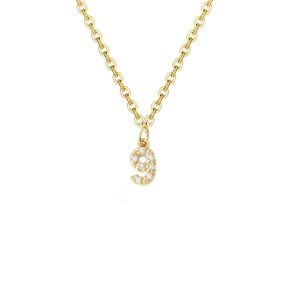 Gold Zircon Initial Necklace A-Z Stainless Steel Letter Pendant Women