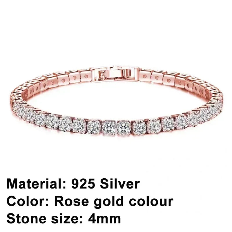 Elegant 925 Silver Tennis Bracelet Original Hip Hop Design