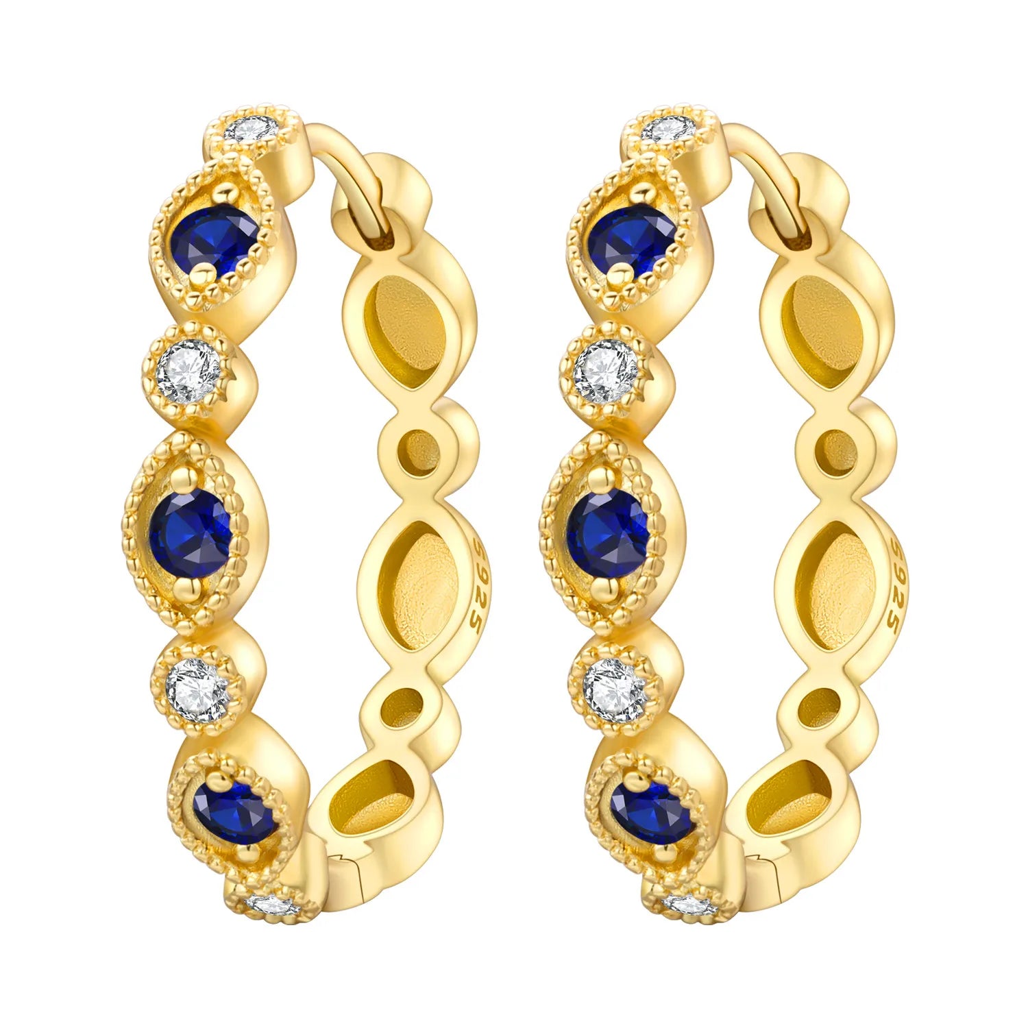 Elegant Gold Hoop Earrings 925 Silver Temperament Women