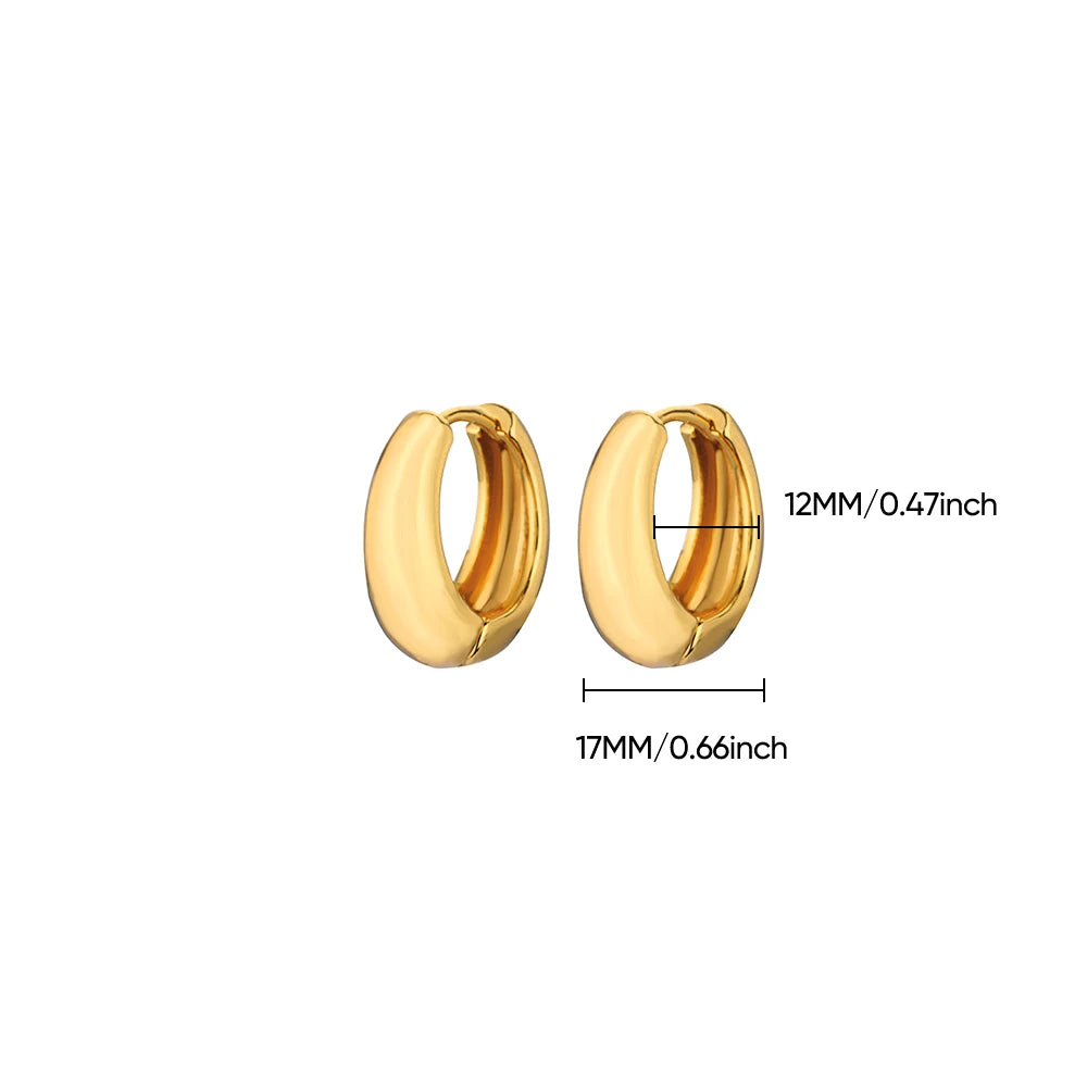 Chunky Gold Hoop Earrings Stainless Steel Minimalist Women Trend