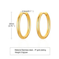 Stainless Steel Hoop Earrings 20-40mm Sizes Women Jewelry
