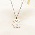 Bear Pendant Necklace Gold Plated Stainless Steel Cute Style