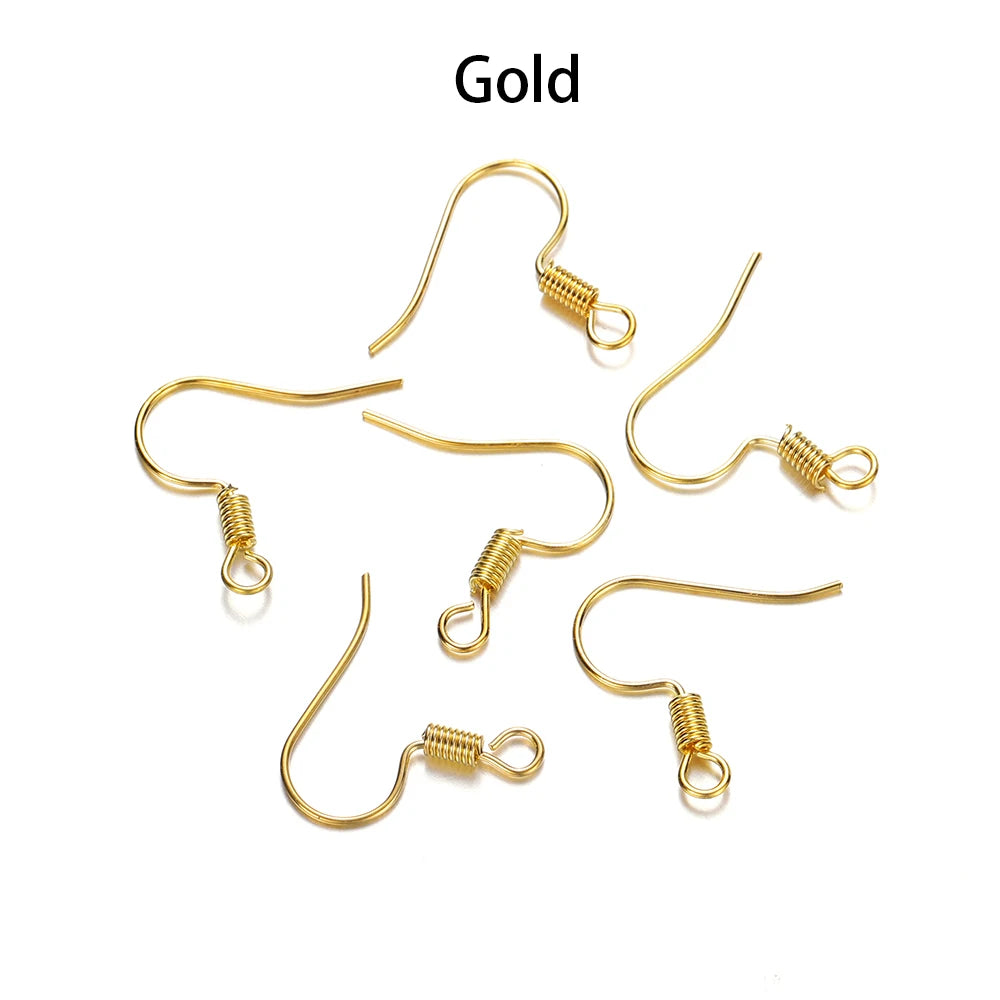 100pcs Iron Bead Charms Earring Hooks Set DIY Jewelry Making Supplies