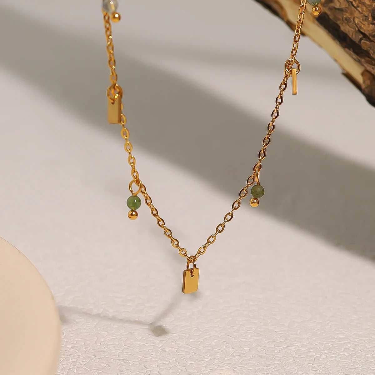 WILD & FREE Crystal Charm Necklace 18K Gold Stainless Steel Elegant