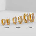 Gold Huggie Earrings CZ Zircon Thin Hoop Cartilage Women