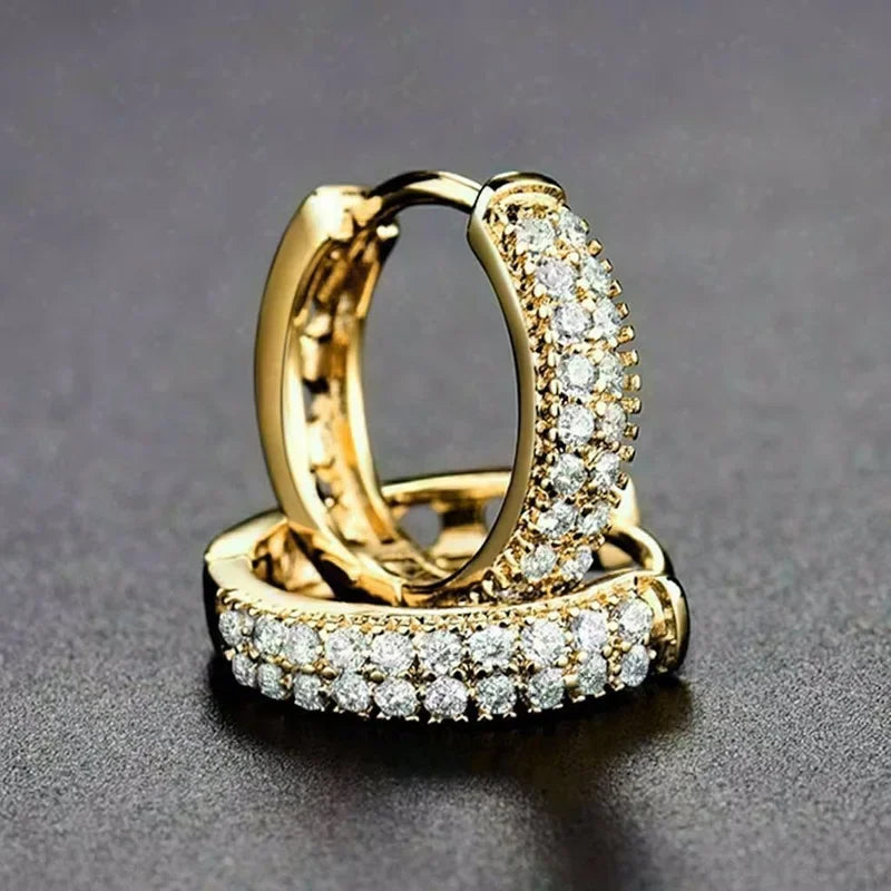 Minimalist Micro Inlaid Zircon Ear Buckle Elegant Daily Earrings