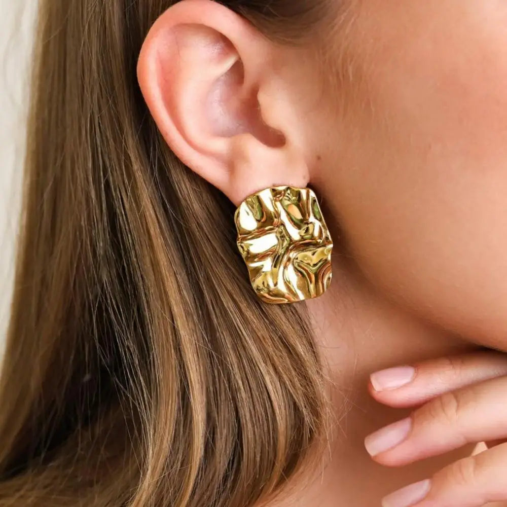 Minimalist Square Earrings Irregular Design Women Jewelry
