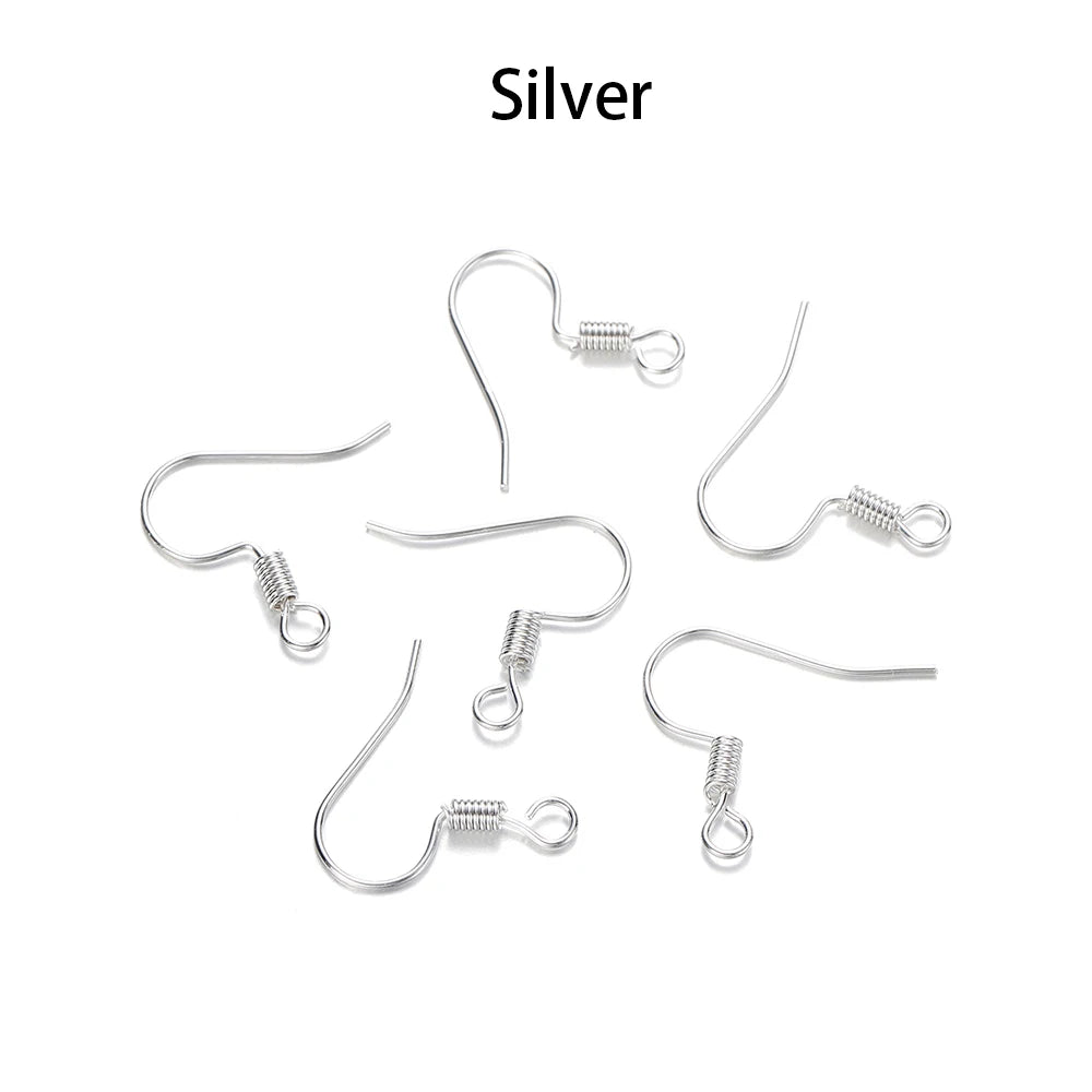100pcs Iron Bead Charms Earring Hooks Set DIY Jewelry Making Supplies