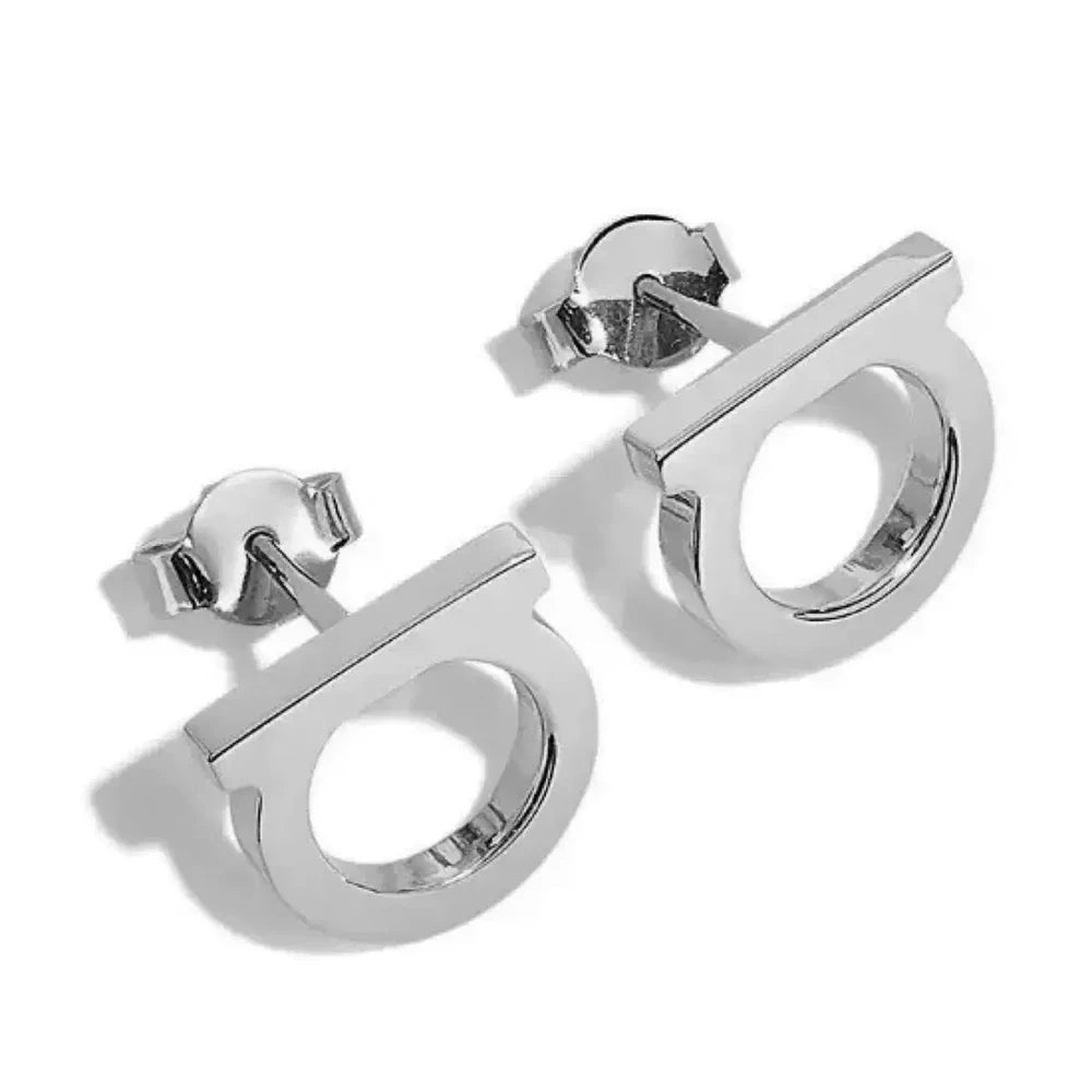 Elegant Initial D Earrings Simple Stainless Steel Fashion Women
