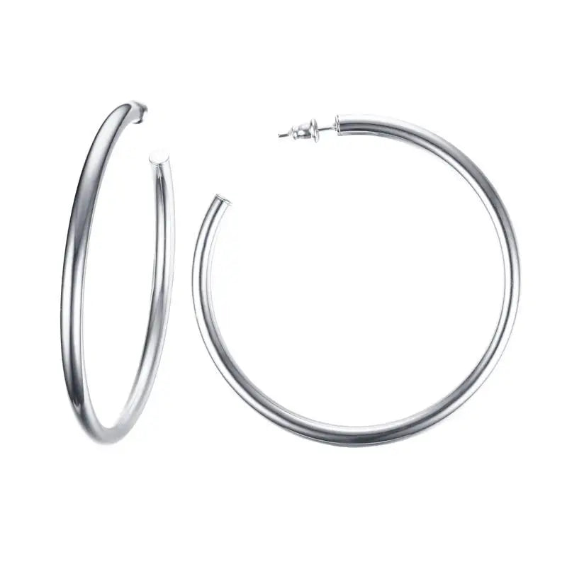 Chunky Gold Hoop Earrings Waterproof Stainless Steel 25-63mm Women