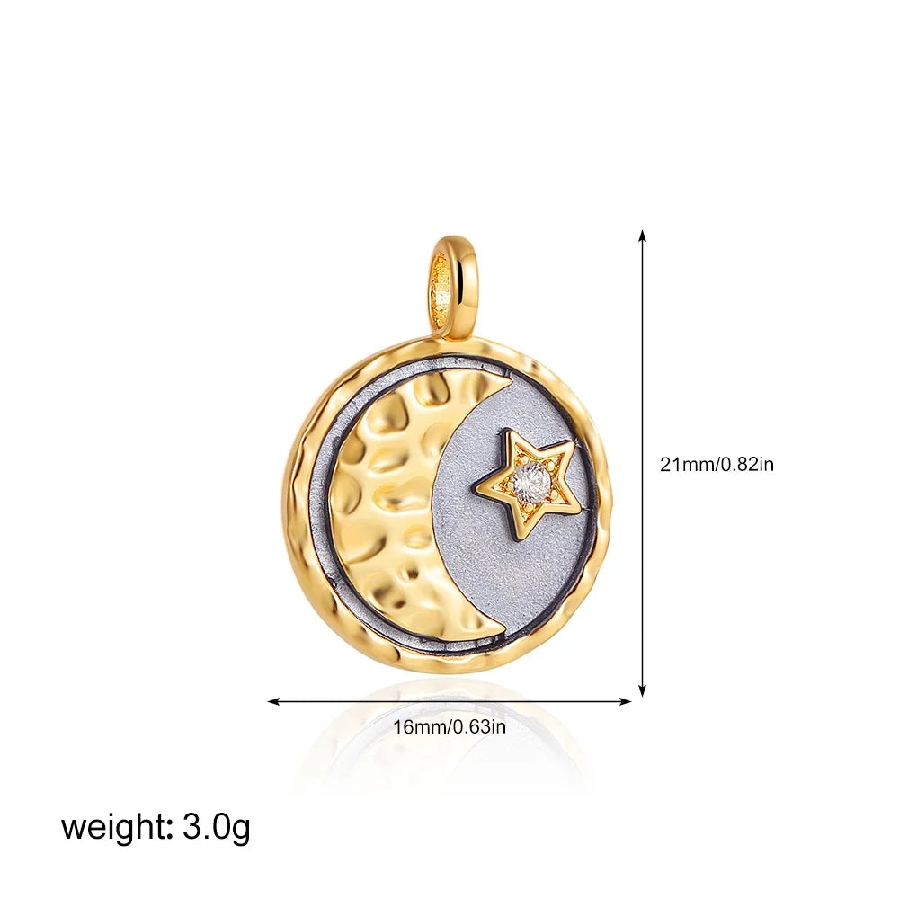 Gold Moon Star Sun Evil Eye Charms Stainless Steel DIY Jewelry