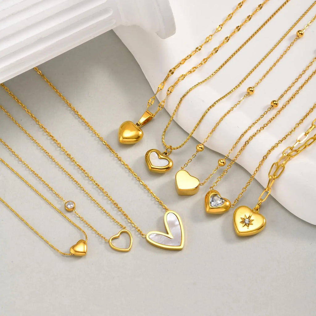 Heart Pendant Snake Chain Necklace Twisted Choker Women