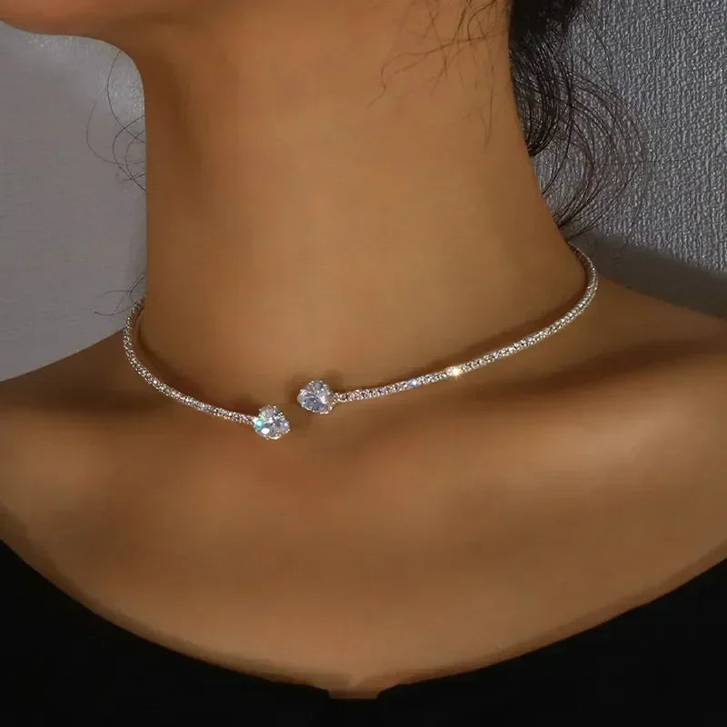 925 Sterling Silver Three Layer Necklace Simple Strip Pendant Women