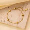 316L Stainless Steel Heart Charm Necklace Bracelet Set Waterproof