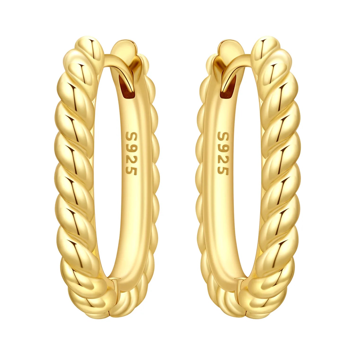 Elegant Gold Hoop Earrings 925 Silver Temperament Women