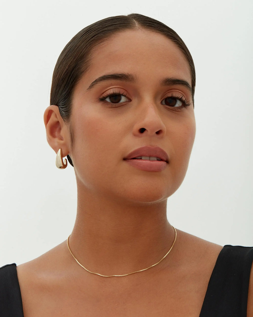 Shevalues 14K Gold Hoop Earrings Sterling Silver Post Huggie Women
