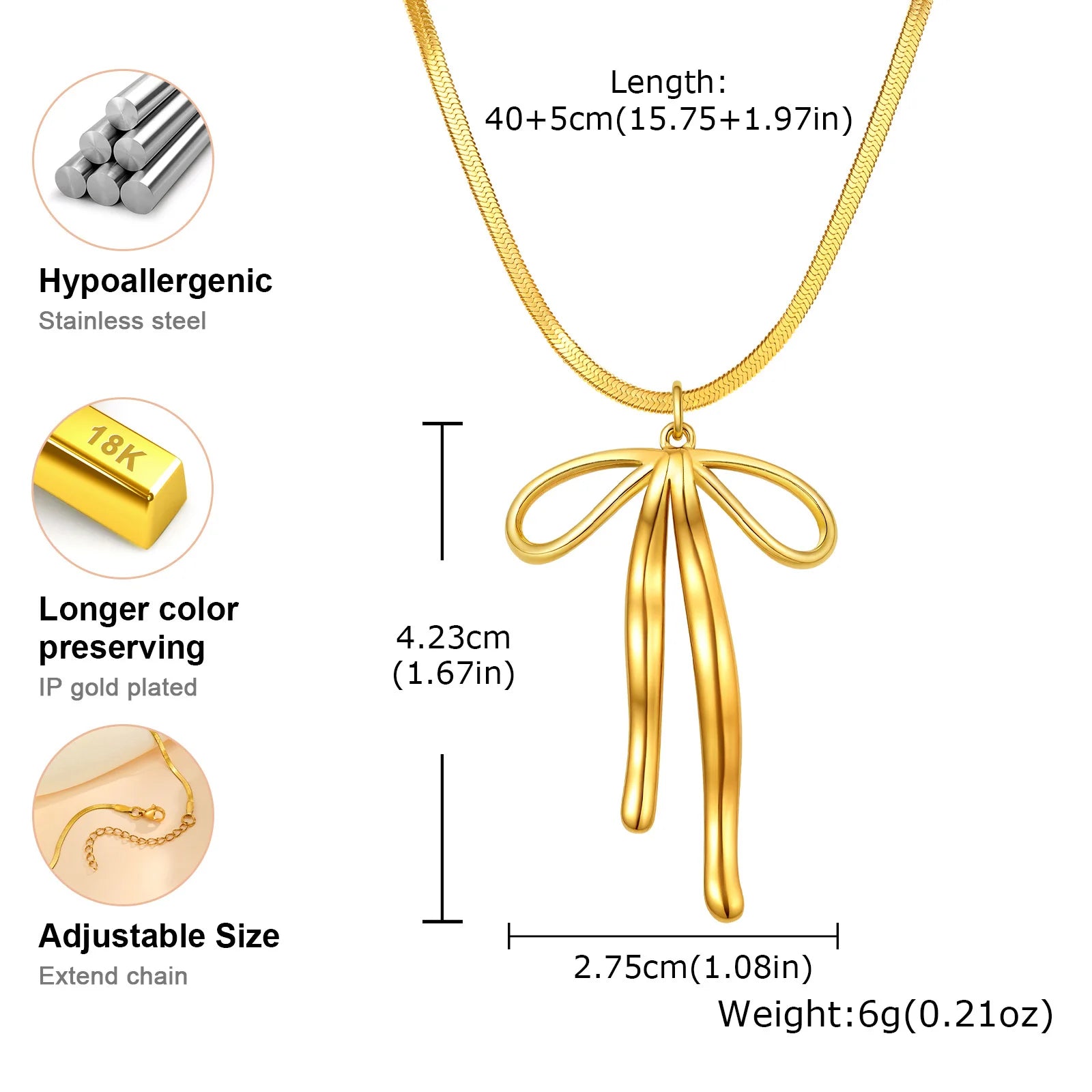 Elegant Bowknot Necklace Choker Thin Chain Women Jewelry