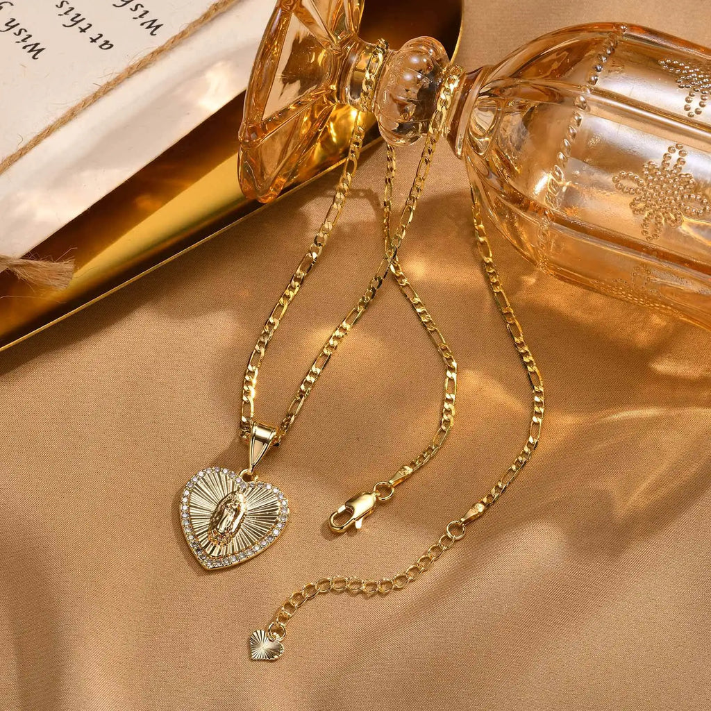 Prayer Necklace Virgin Mary Pendant Women Faith Jewelry